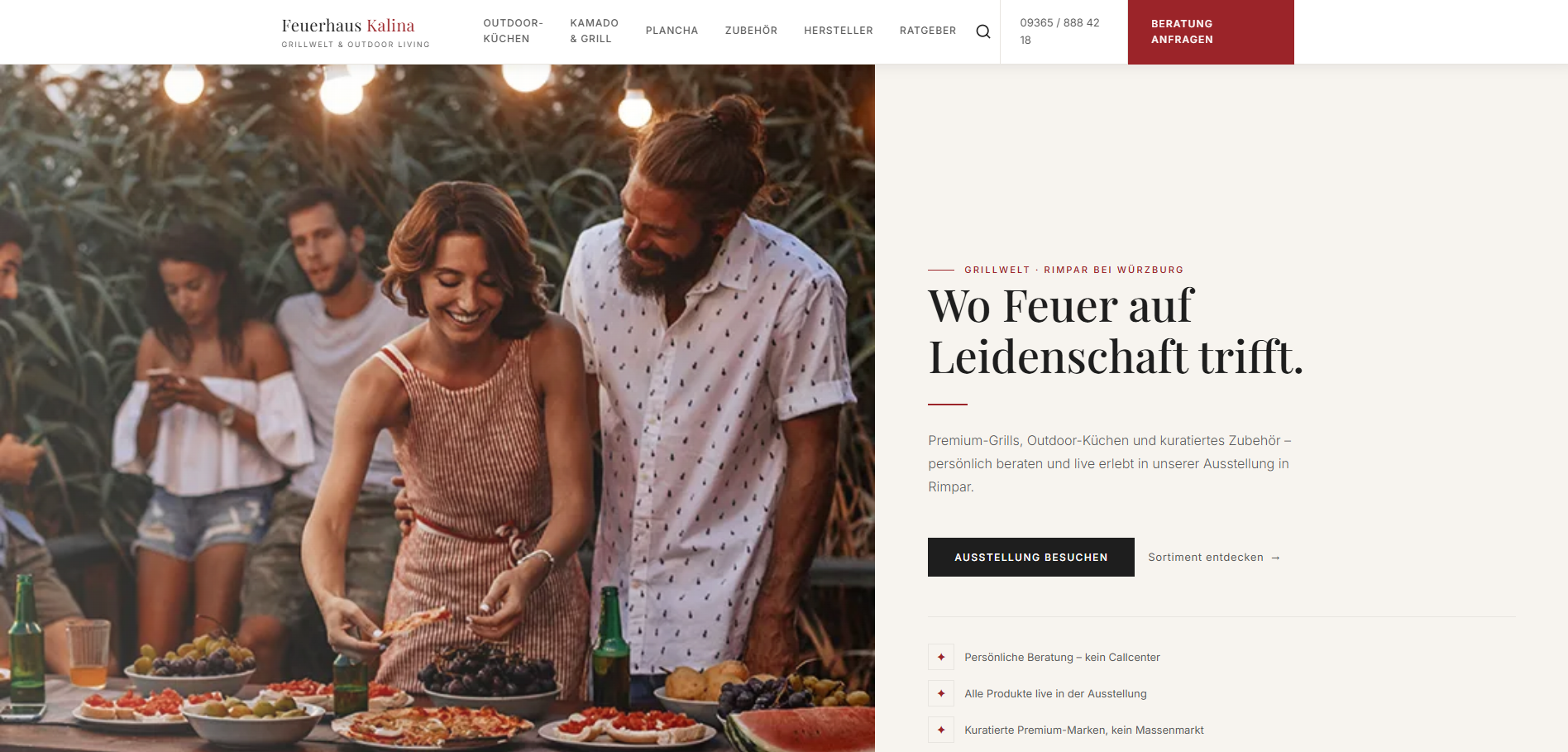 Beispiel-Website Feuerhaus Kalina – Premium-Grills & Outdoor-Küchen